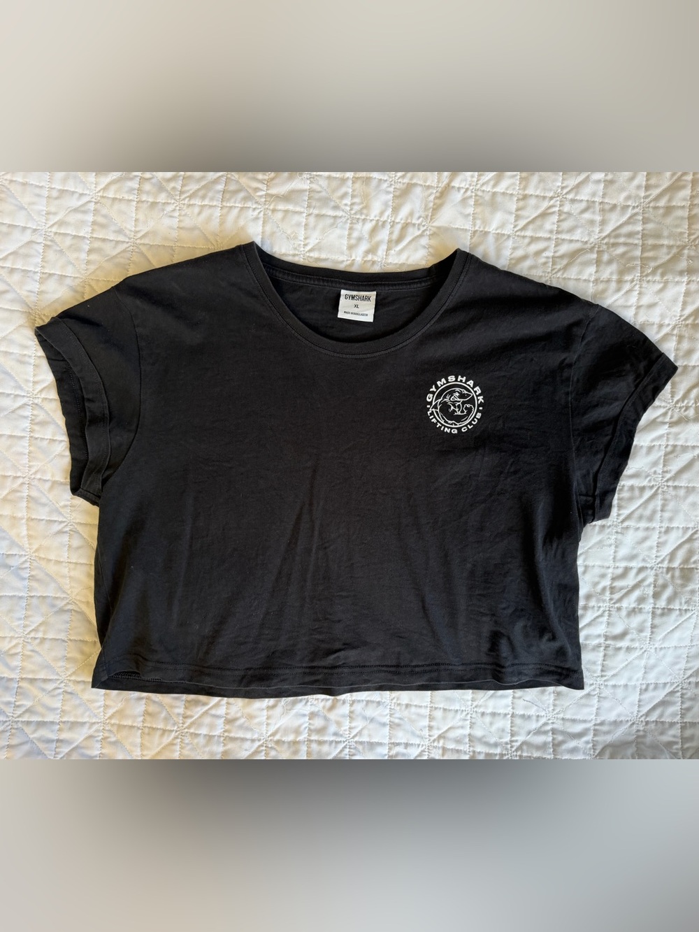 Gymshark Black Crop Tee XL